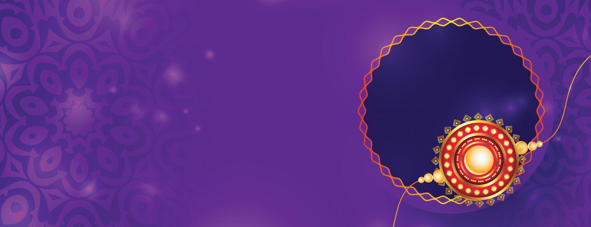 raksha bandhan vœux carte violet bannière conception vecteur
