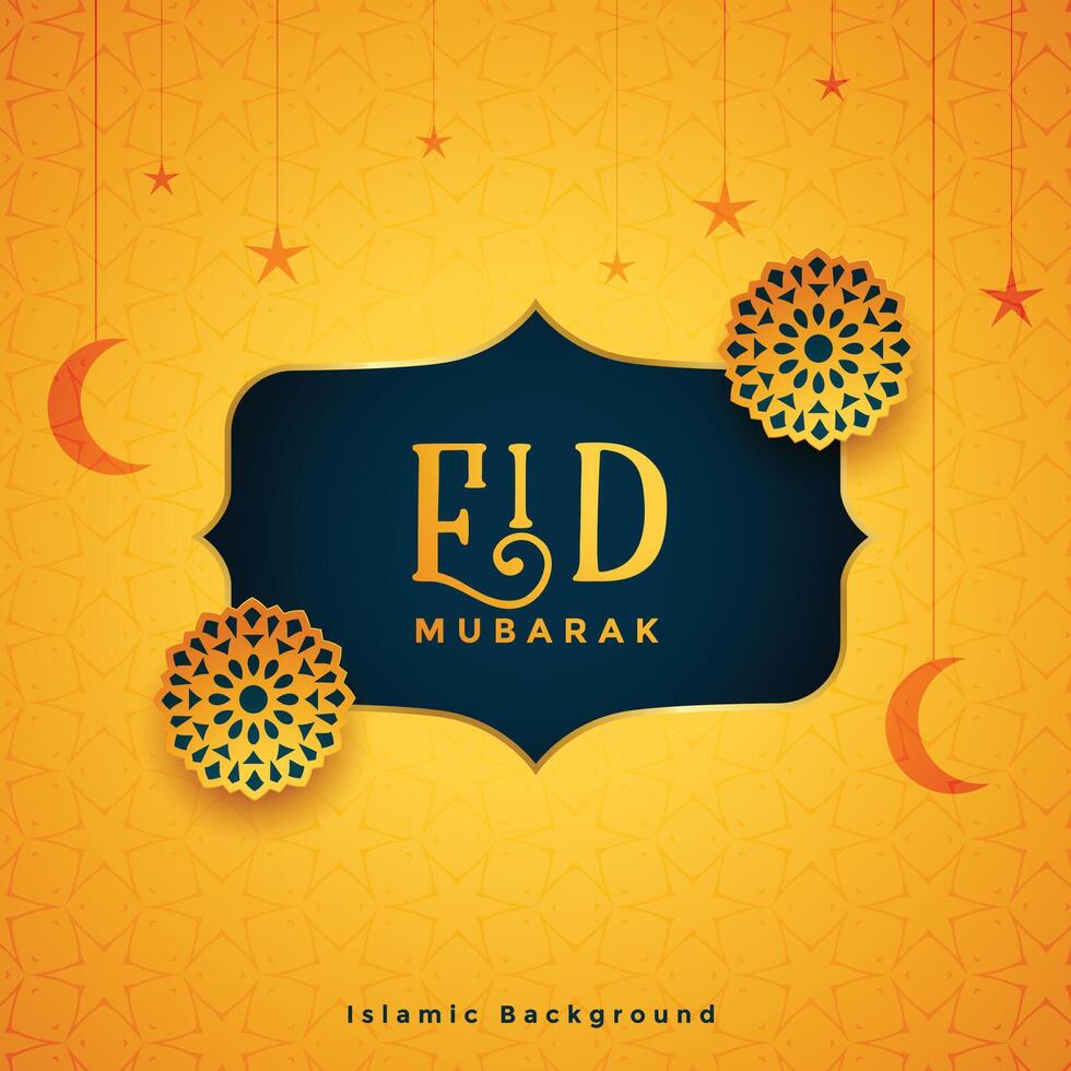 traditionnel eid mubarak Festival carte avec islamique décoration vecteur