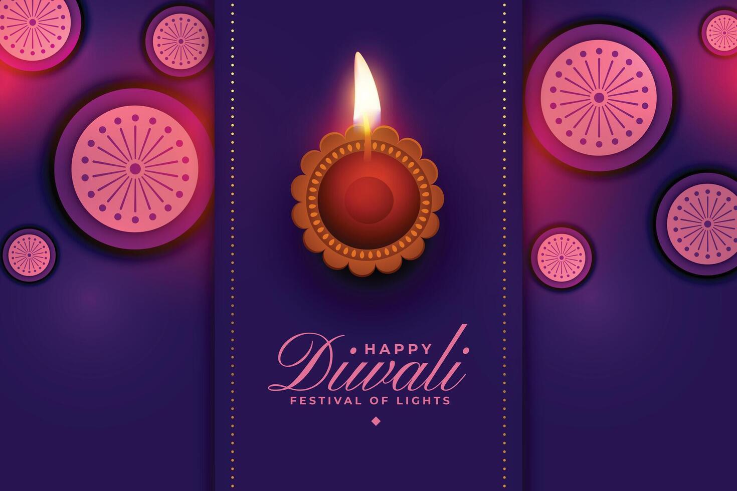 magnifique diwali Festival bannière avec réaliste pétrole diya conception vecteur