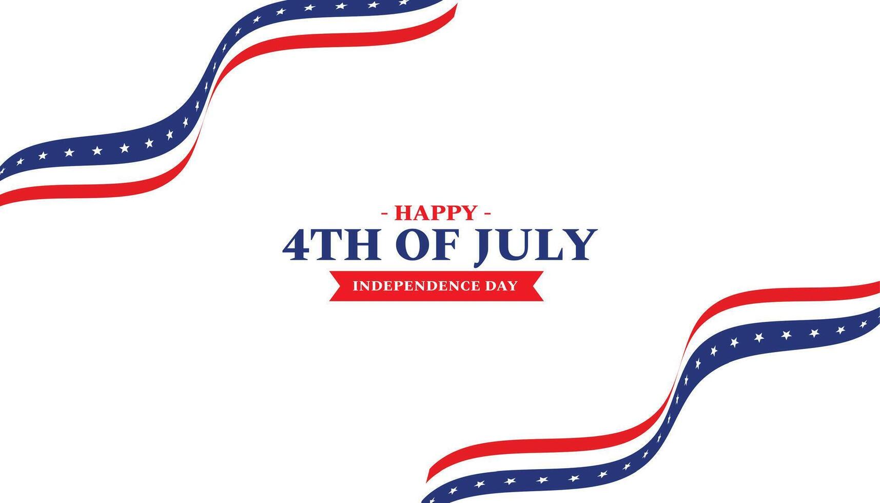 content 4e de juillet indépendance journée avec vague style américain drapeau vecteur