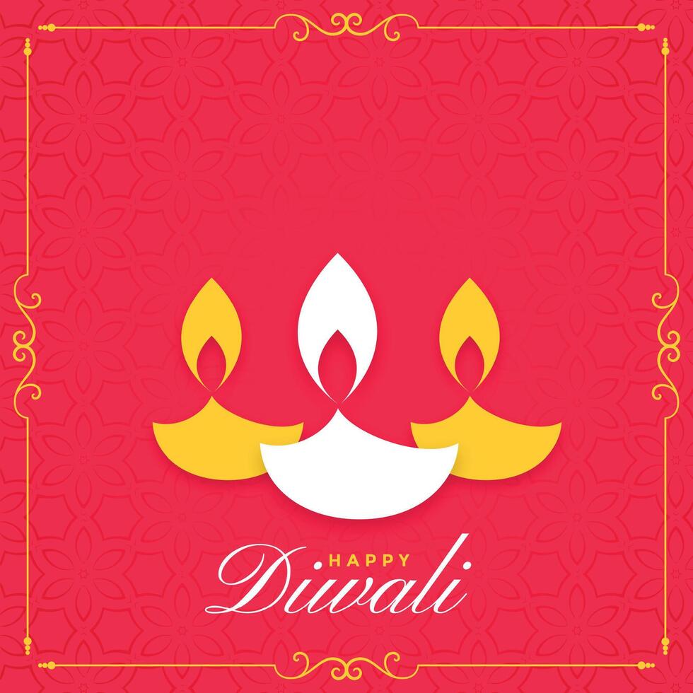 content diwali plat Contexte avec Trois diya vecteur