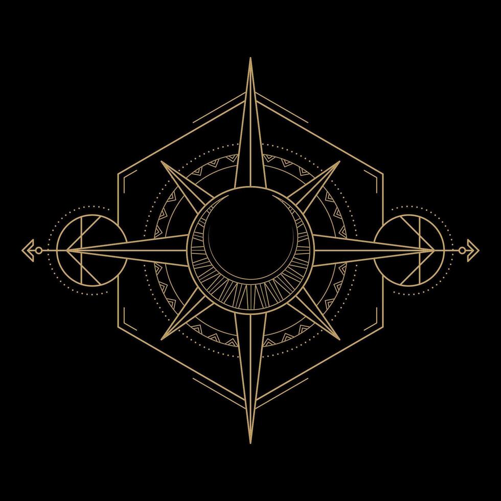 mystérieux d'or magique logo vecteur conception