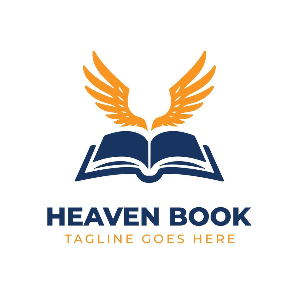 éducation logo avec livre et ailes vecteur