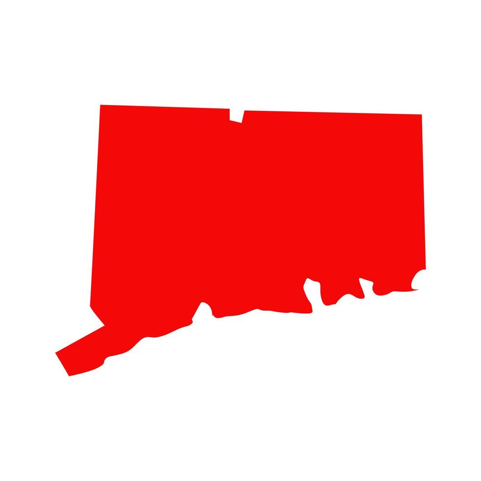 carte du Connecticut sur fond blanc vecteur