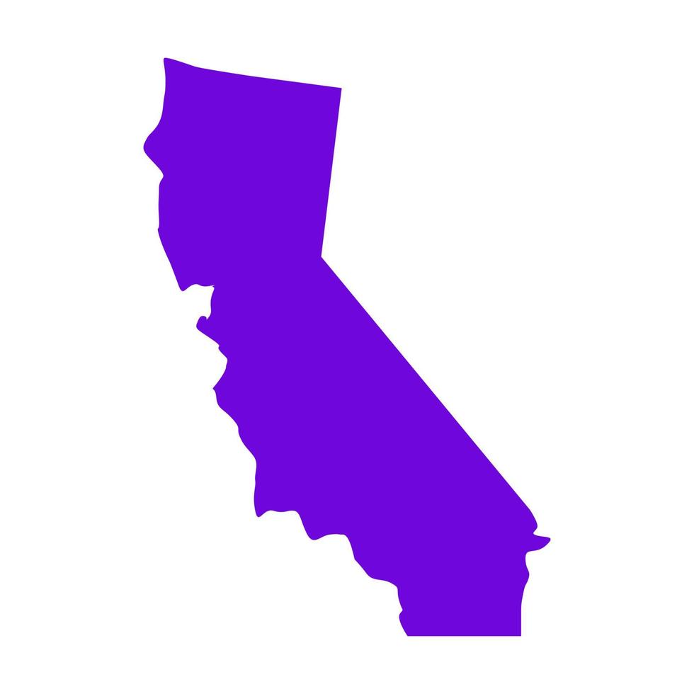 carte de la Californie sur fond blanc vecteur