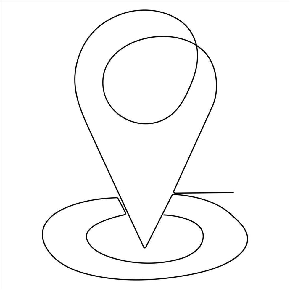 continu Célibataire ligne art dessin de route emplacement concept pointeurs Voyage vecteur illustration