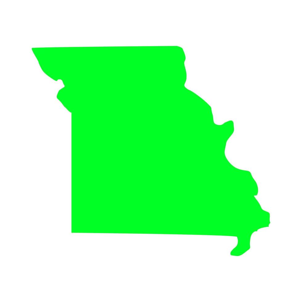 carte du Missouri sur fond blanc vecteur