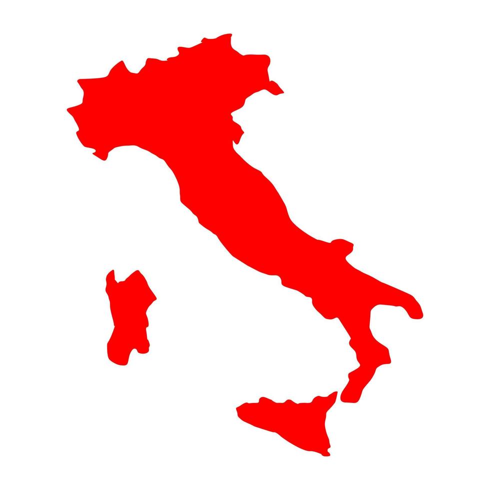 Italie carte illustrée sur fond blanc vecteur