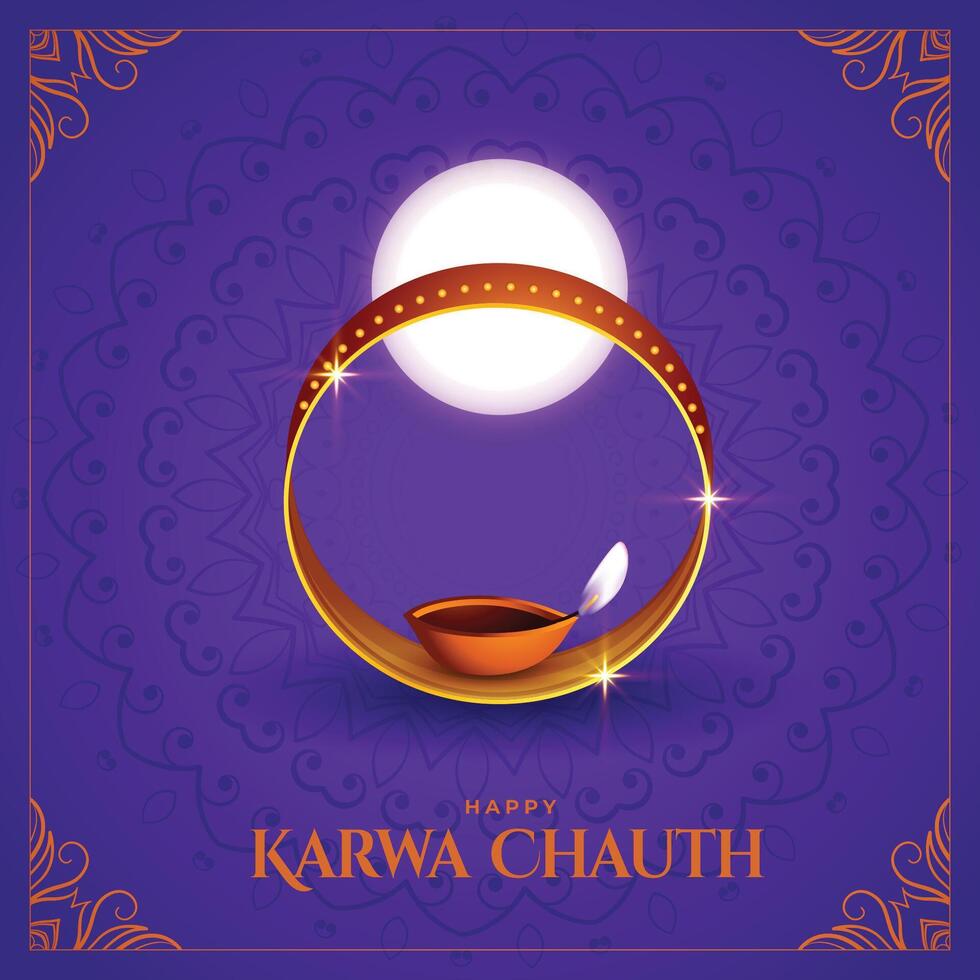 content Karwa chauth décoratif Contexte de Indien Festival vecteur