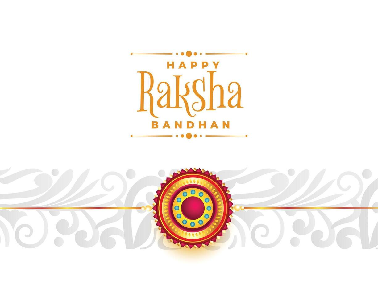 blanc traditionnel raksha bandhan Festival vœux carte bannière vecteur