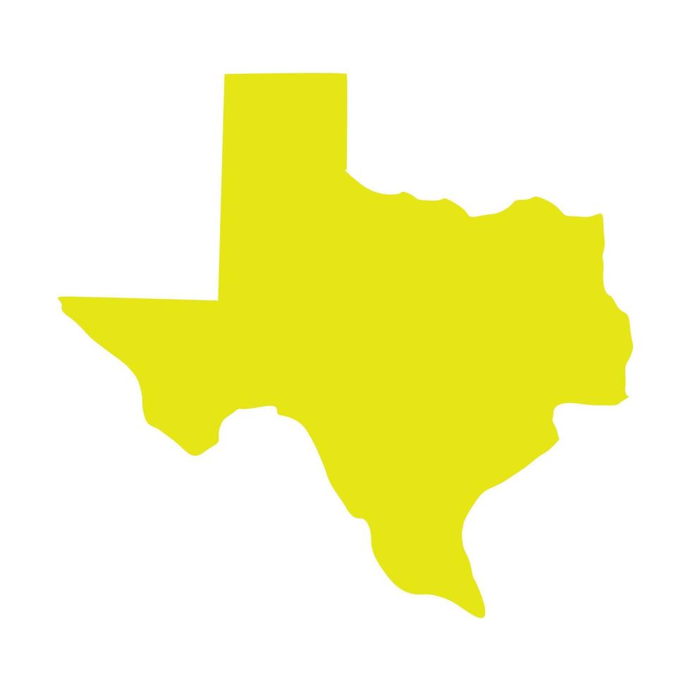 Carte du Texas sur fond blanc vecteur