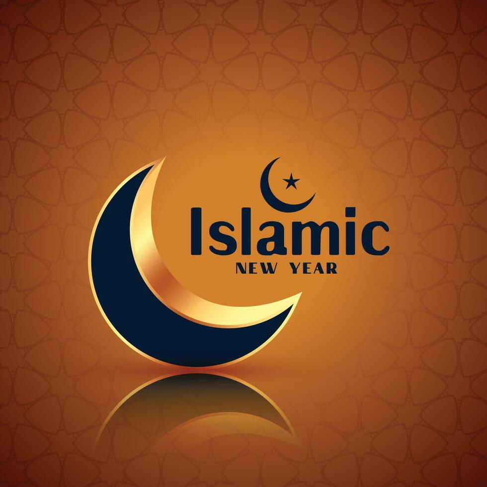 brillant d'or lune pour islamique Nouveau année conception vecteur