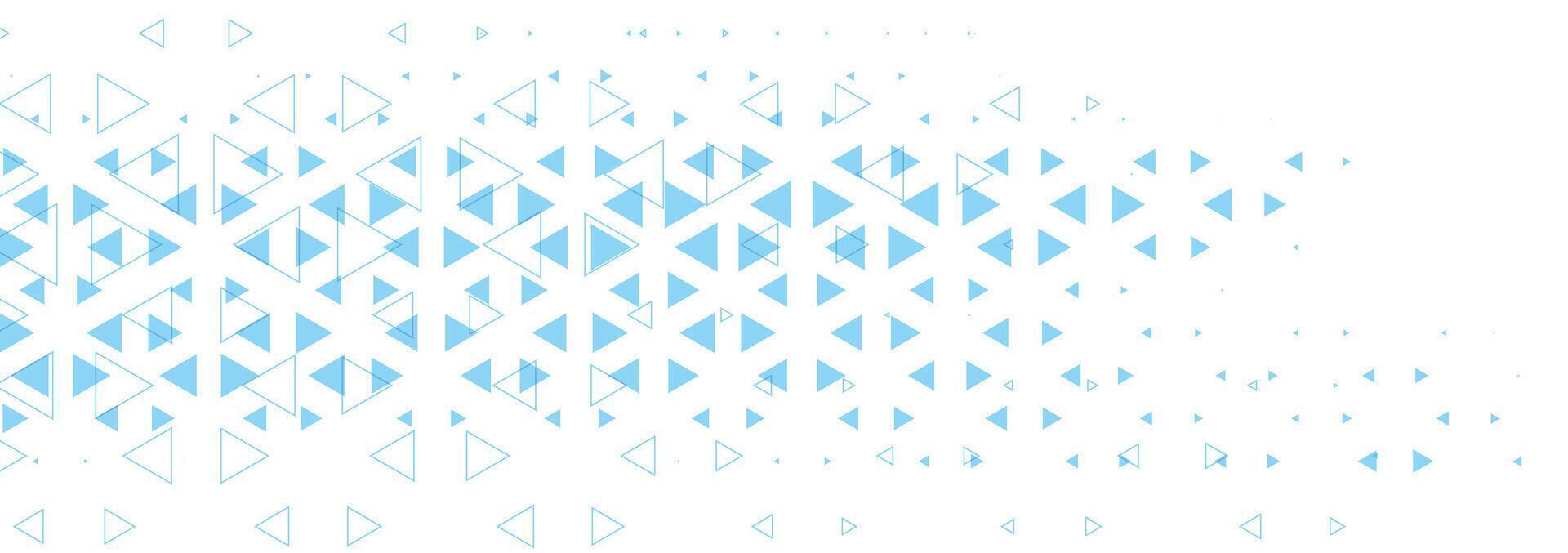 abstrait blanc bannière avec bleu Triangle formes conception vecteur