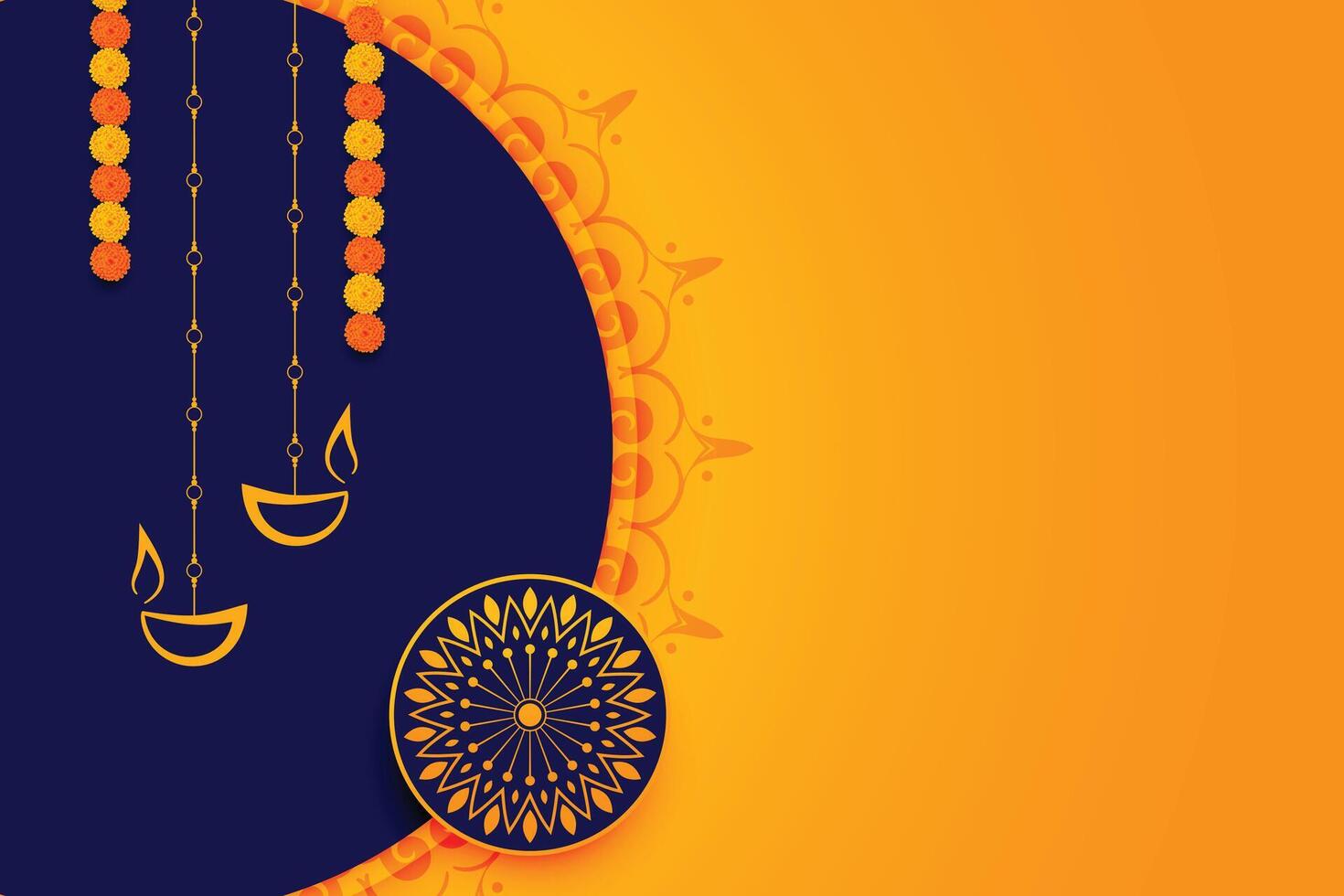 décoratif traditionnel diwali Contexte avec texte espace vecteur