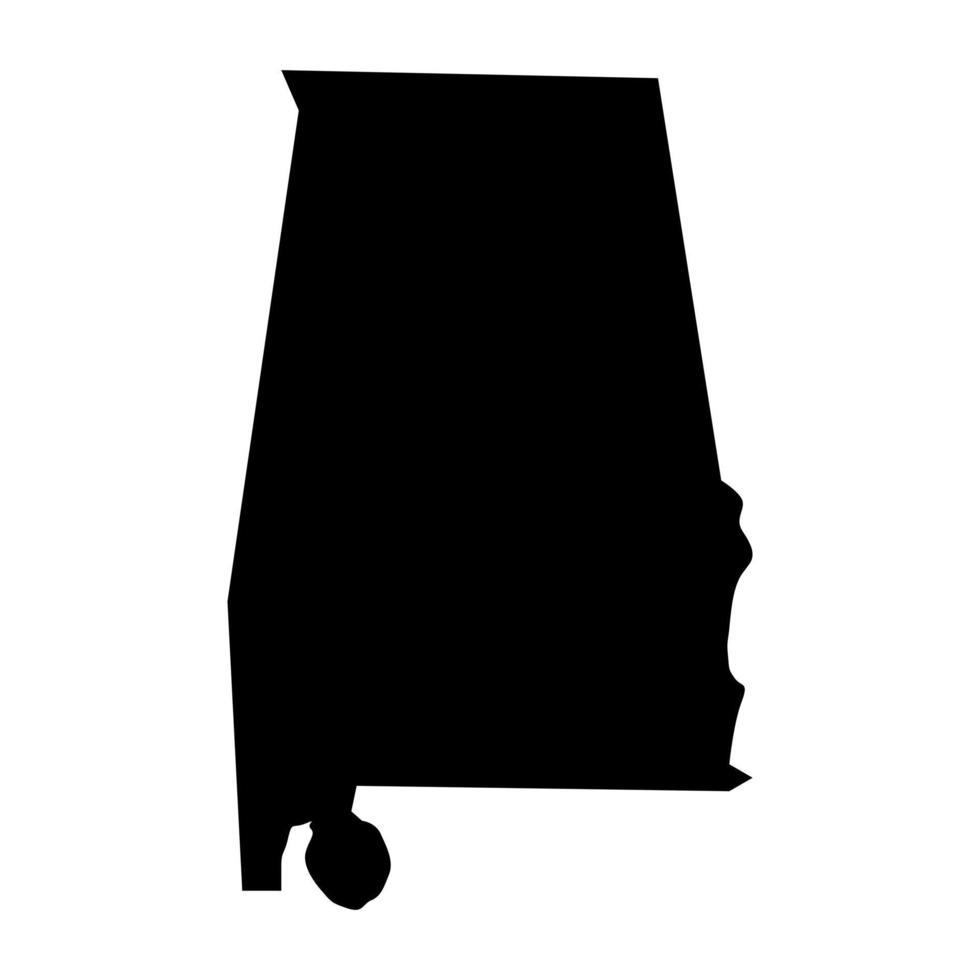 Carte de l'Alabama sur fond blanc vecteur