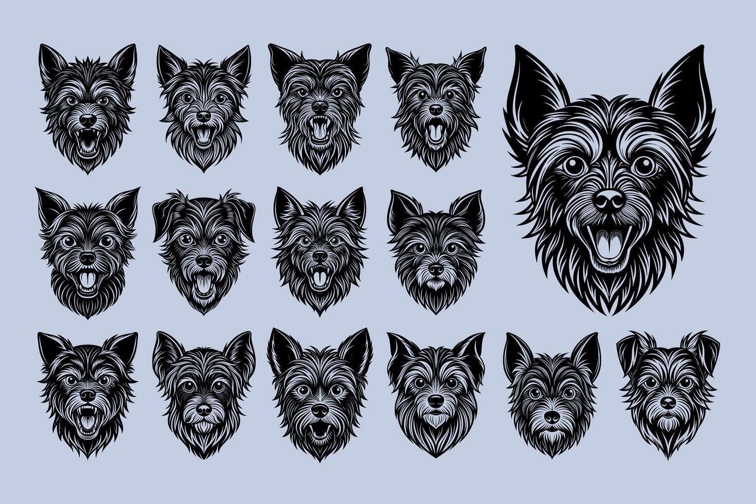 ai généré aboiement Affenpinscher chien tête illustration conception paquet vecteur