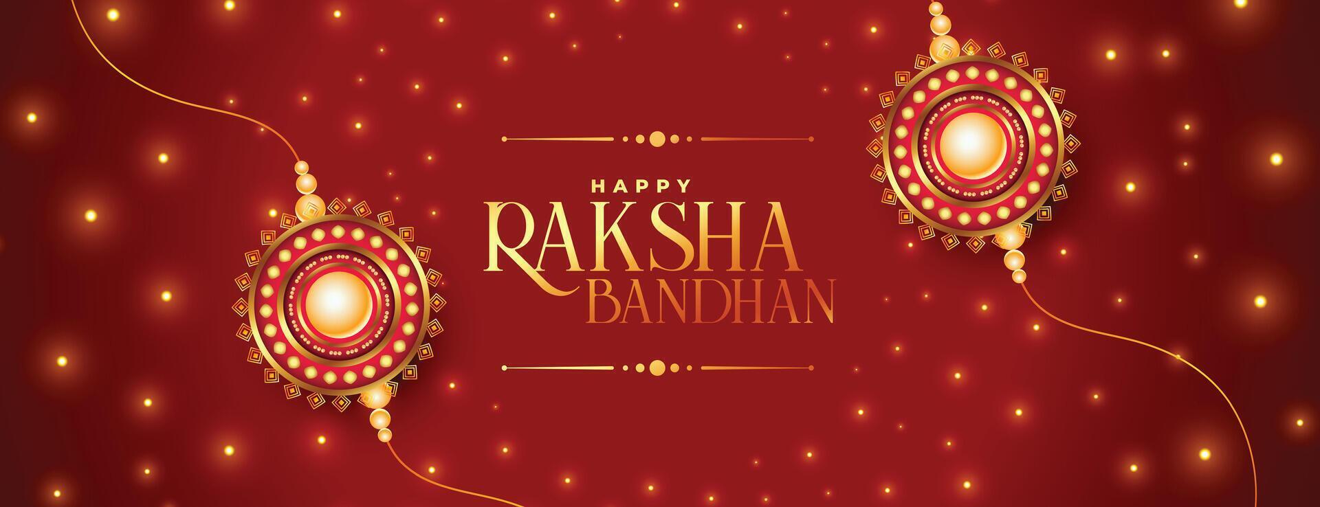 brillant raksha bandhan Festival vœux bannière conception vecteur