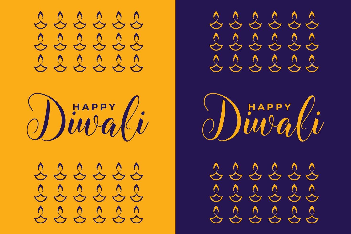 hindou Festival diwali bannière avec diya ou lampe éléments vecteur