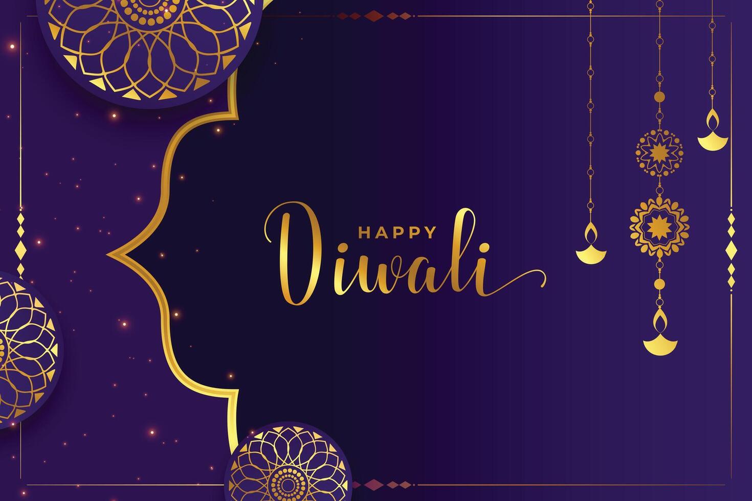 décoratif content diwali salutation backgorund dans violet Couleur vecteur