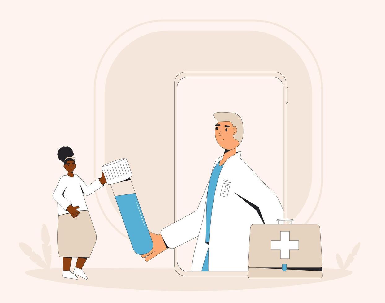 en ligne médical consultation. télémédecine. médecin loin conseiller. santé se soucier par l'Internet. soins de santé prestations de service. vecteur illustration.