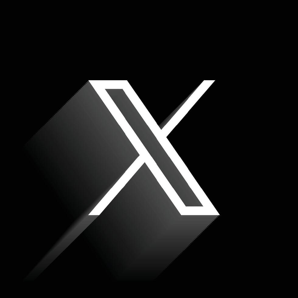 Nouveau 2023 Twitter X logo sur noir Contexte vecteur