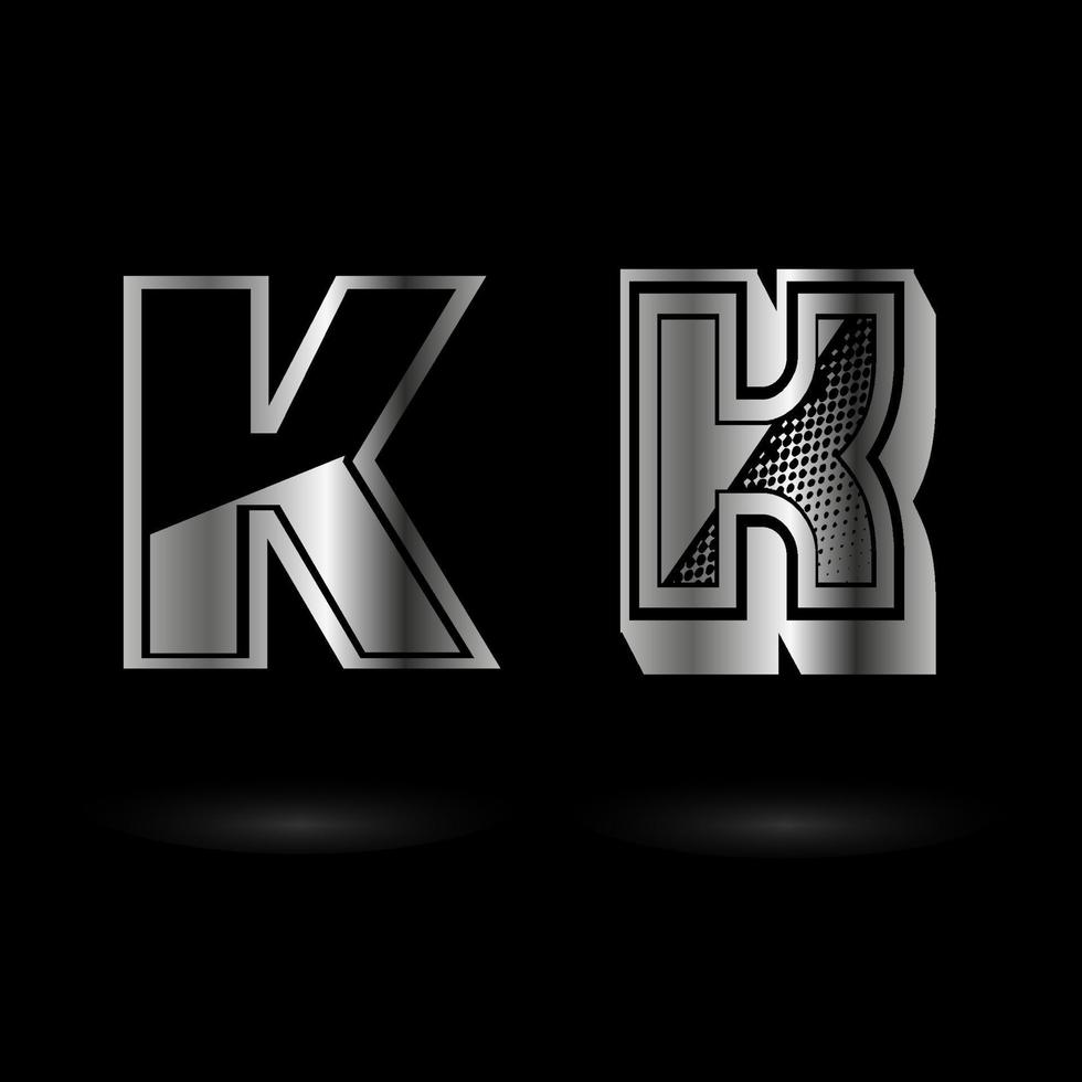 illustration abstraite de la lettre k métallique vecteur