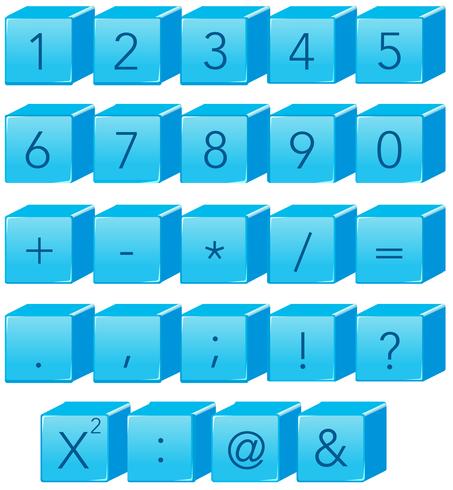 Nombre bleu et symbole mathématique vecteur