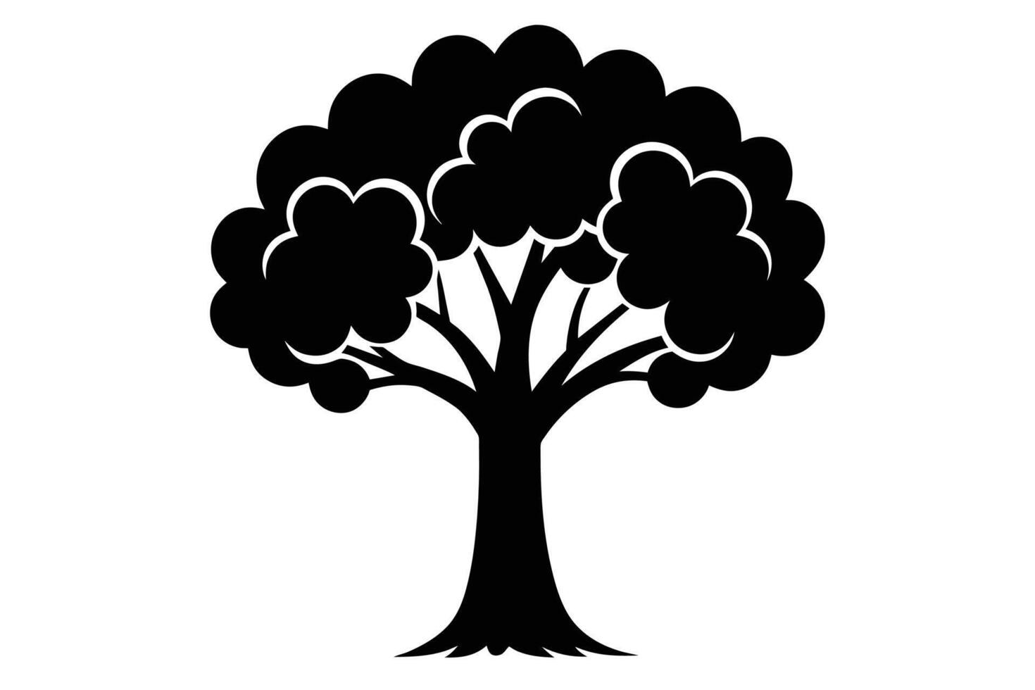 noir arbre clipart ensemble vecteur isolé sur blanc Contexte