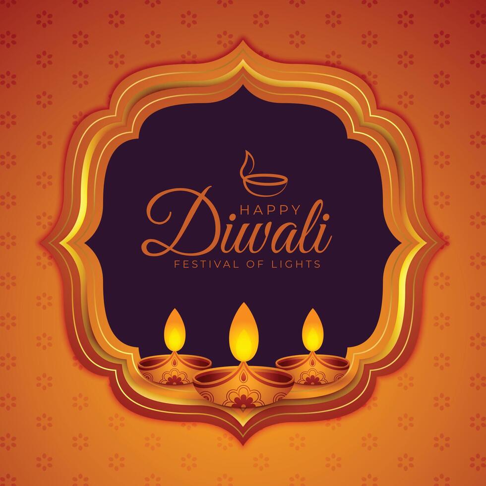 content diwali religieux Festival salutation Contexte avec diya conception vecteur