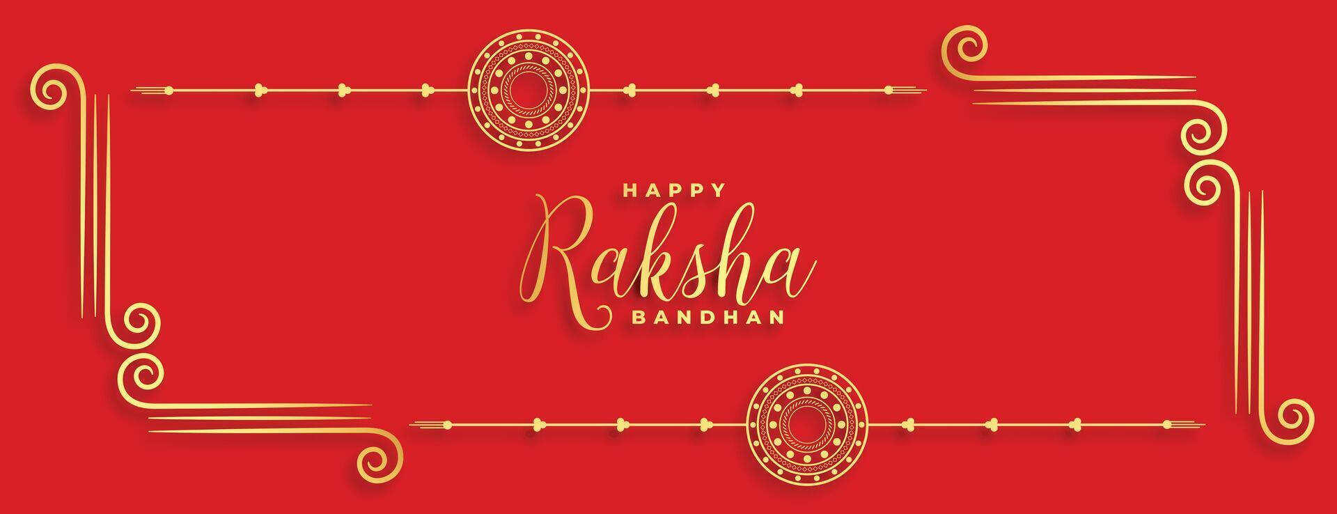 traditionnel Indien raksha bandhan Festival rouge bannière conception vecteur