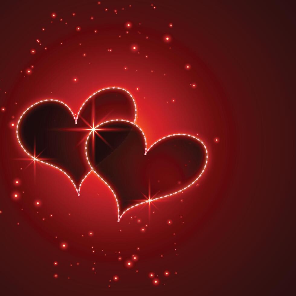 brillant rouge valentines journée cœurs Contexte vecteur