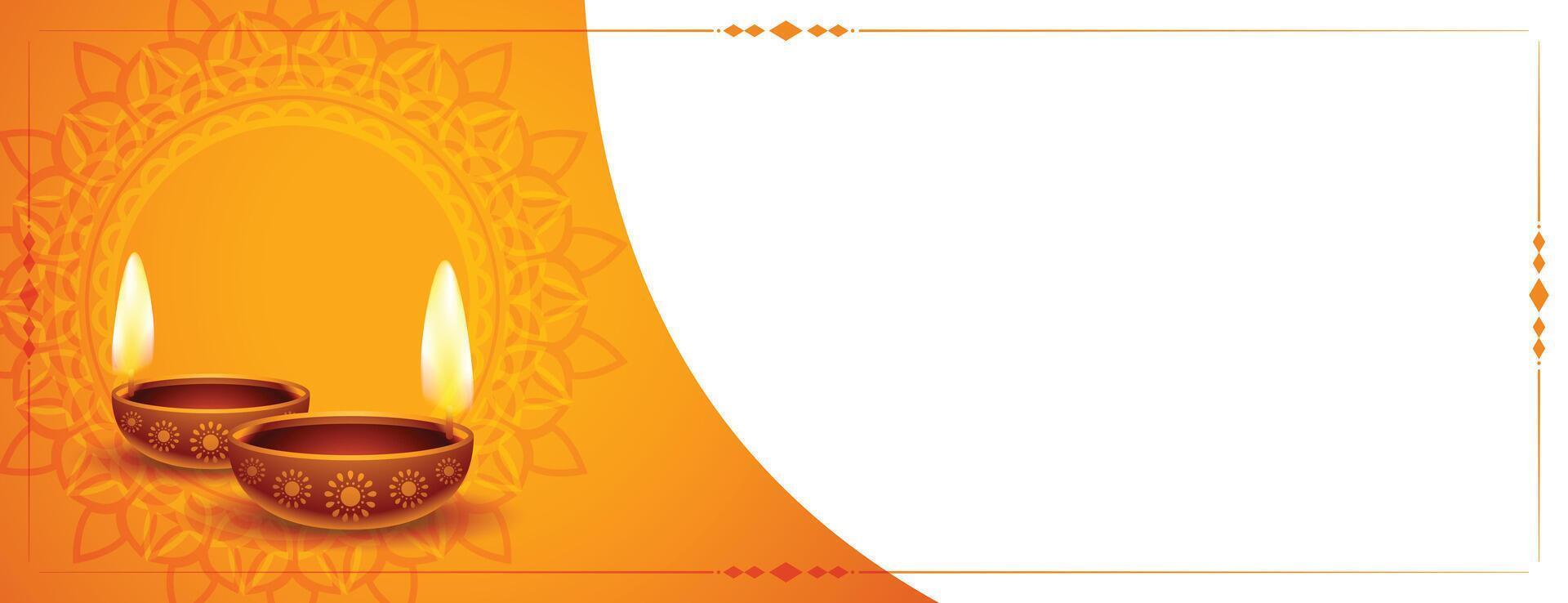content diwali traditionnel bannière avec texte espace vecteur