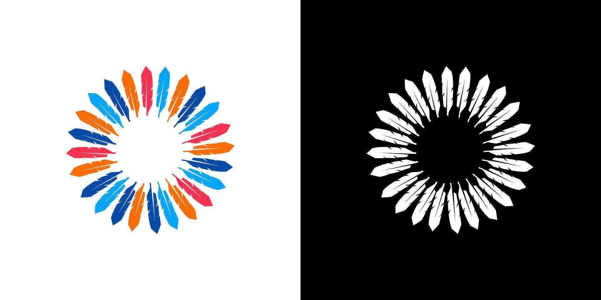 coloré plume cercle logo vecteur illustration