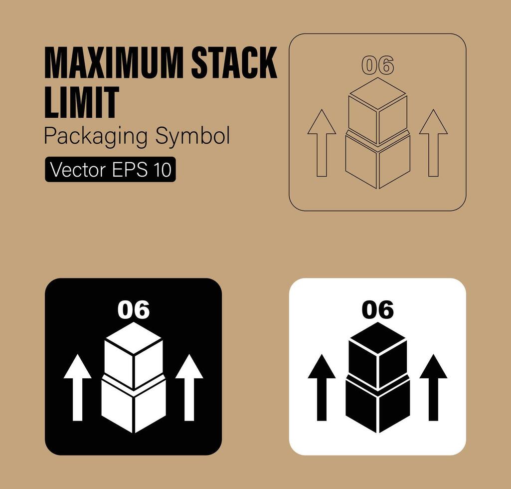 maximum empiler limite emballage symbole vecteur