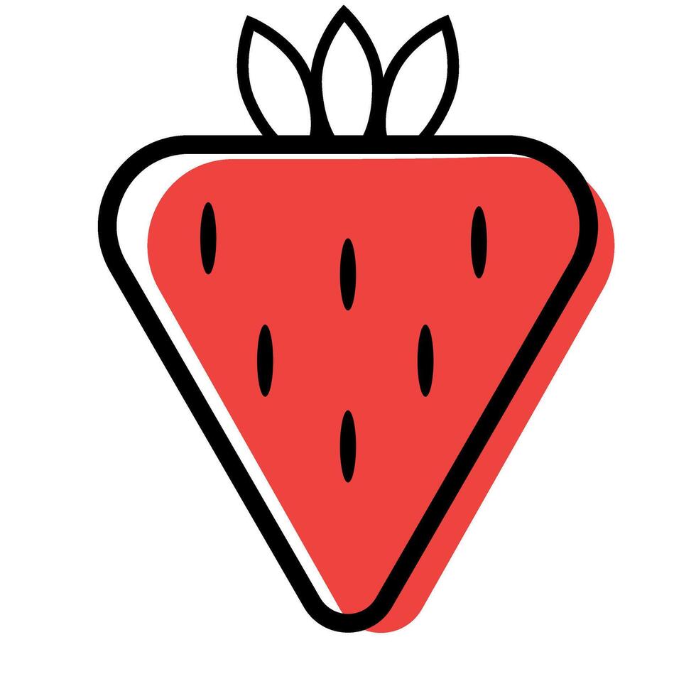 icône de contour de fraise vecteur
