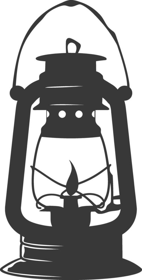 ai généré silhouette vieux unique lanterne noir Couleur seulement vecteur