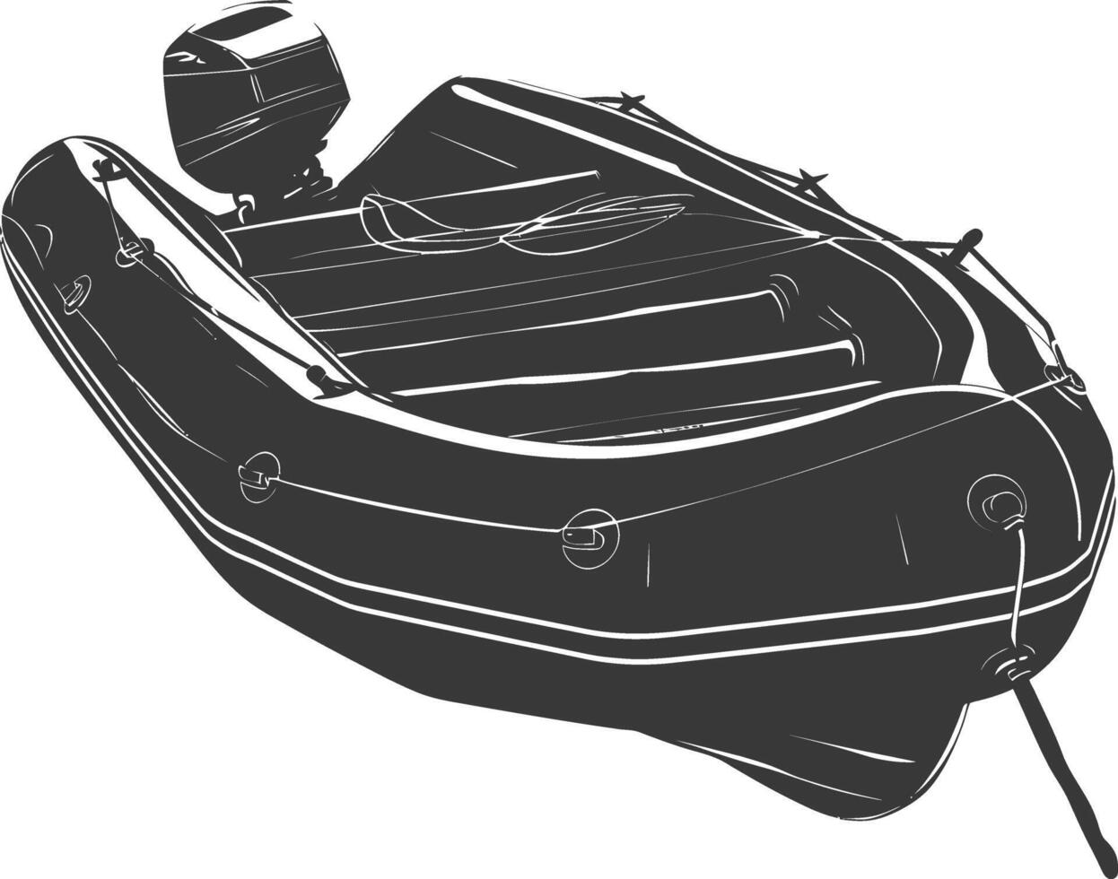 ai généré silhouette une gonflable bateau noir Couleur seulement vecteur