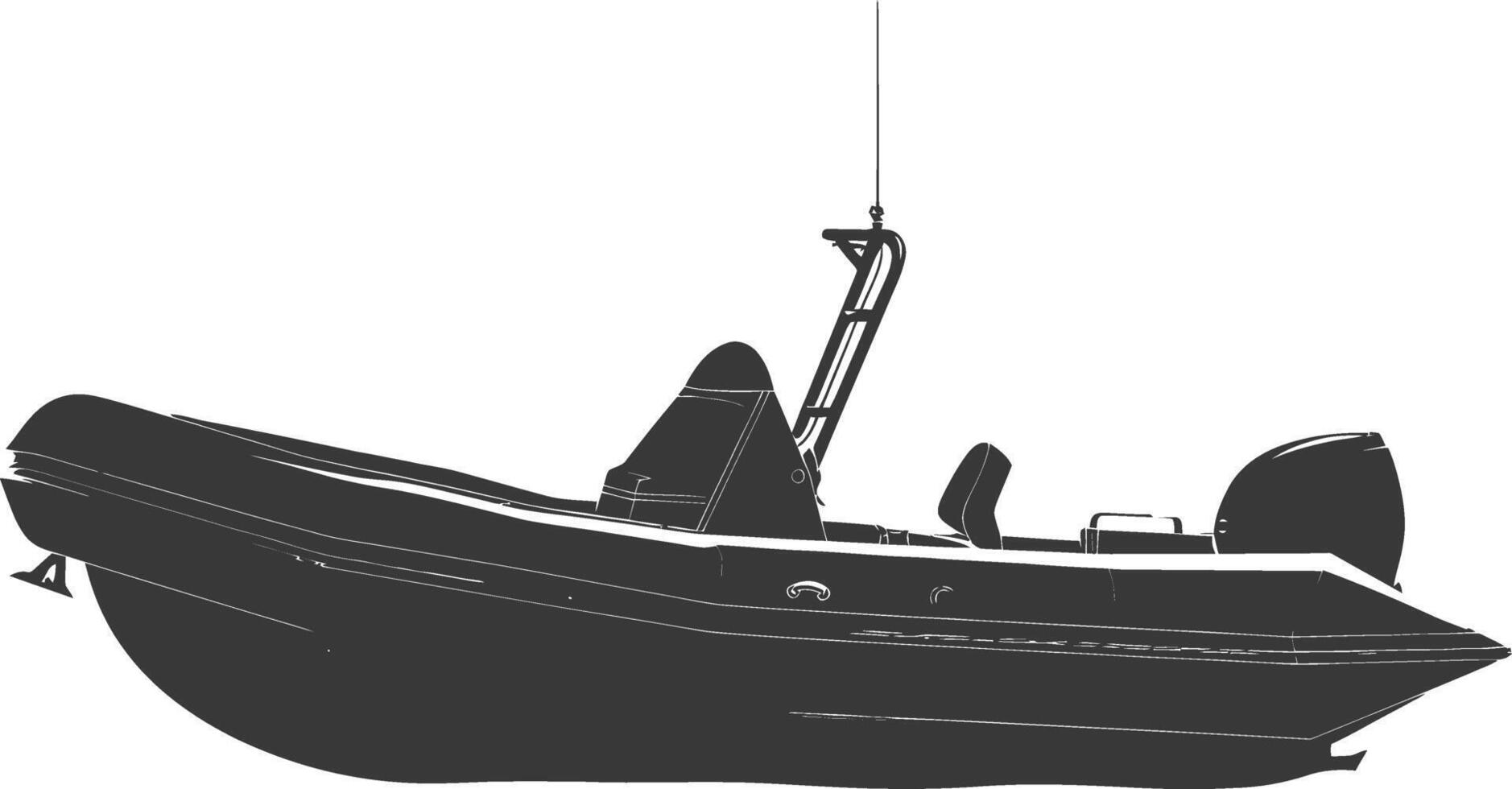 ai généré silhouette une gonflable bateau noir Couleur seulement vecteur