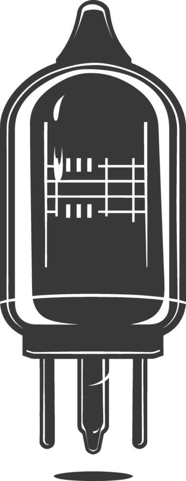 ai généré silhouette condensateur Célibataire électronique composant noir Couleur seulement vecteur