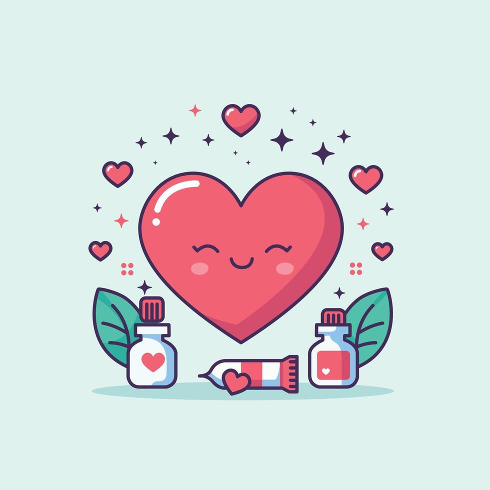 cœur l'amour médicament pour Valentin illustration vecteur