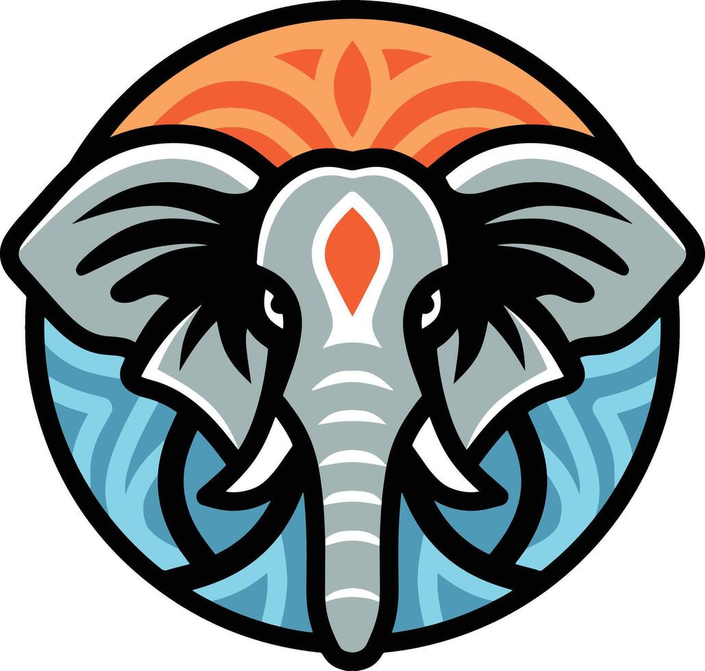 l'éléphant coloré logo vecteur