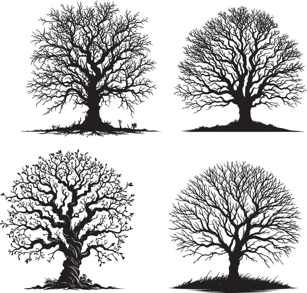 arbre silhouette vecteur ouvrages d'art