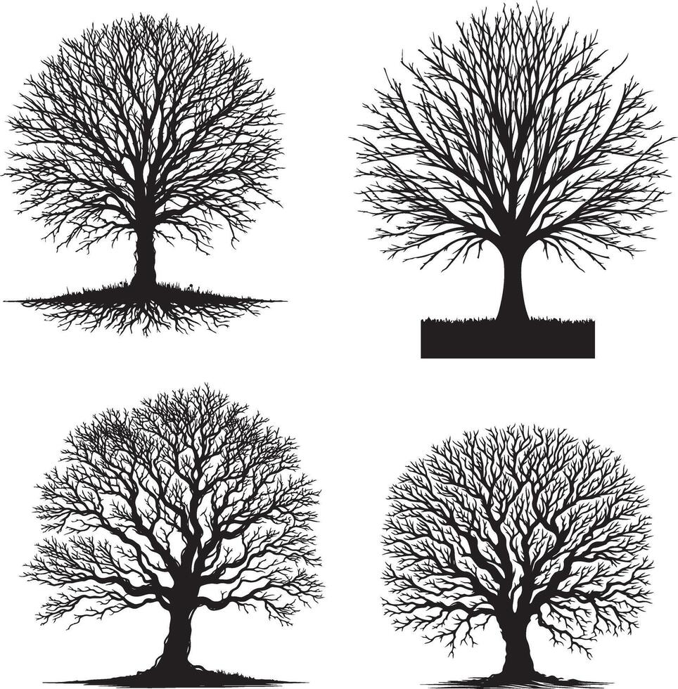 arbre silhouette vecteur ouvrages d'art