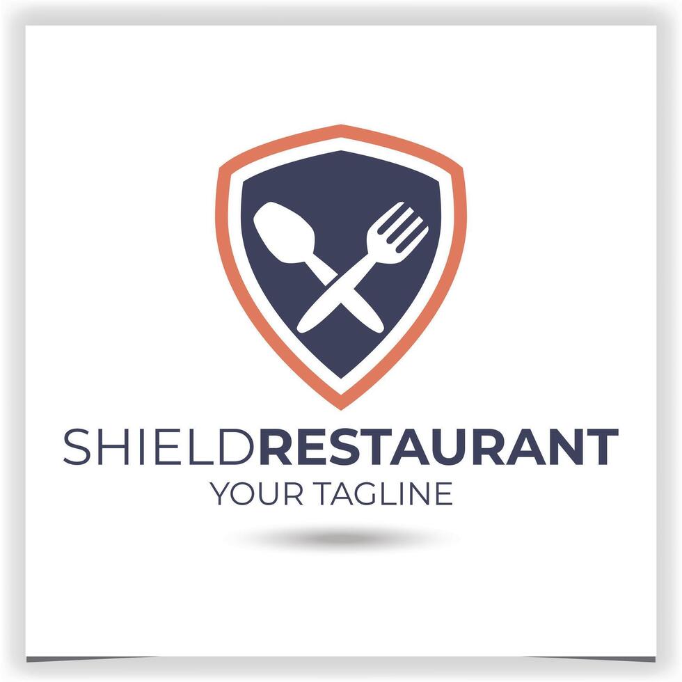 vecteur bouclier restaurant logo modèle