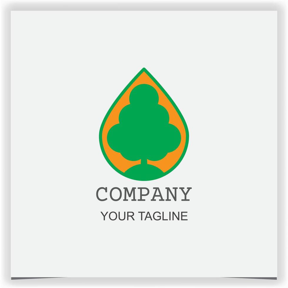 Naturel arbre et l'eau laissez tomber logo modèle vecteur