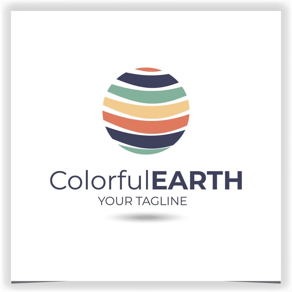 vecteur coloré Terre logo conception modèle