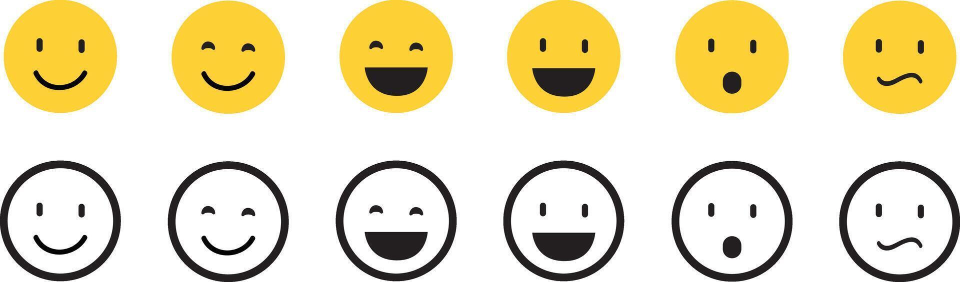 smiley heureux ou icône d'art en ligne émoticône pour les applications et les sites Web vecteur