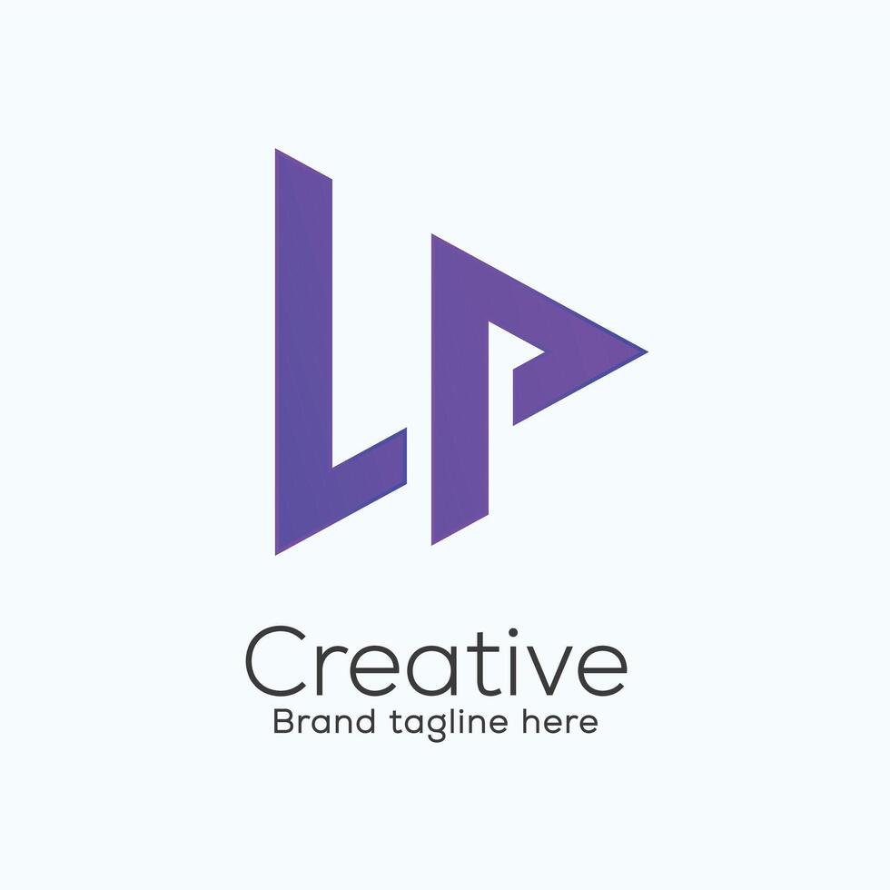 lettre lp logo gratuit vecteur médias concept abstrait conception