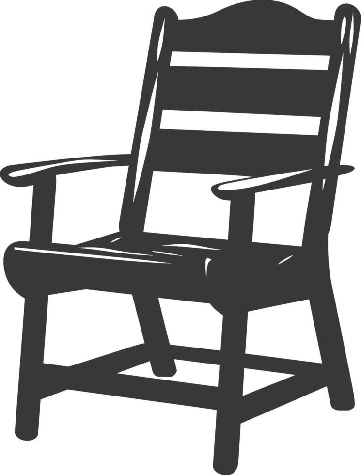 ai généré silhouette en bois chaise noir Couleur seulement vecteur