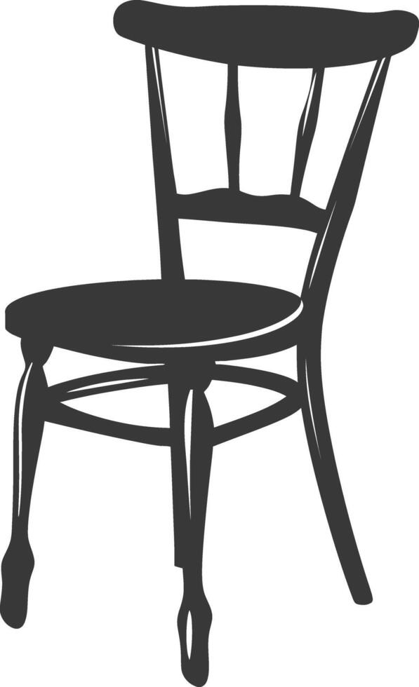 ai généré silhouette en bois chaise noir Couleur seulement vecteur